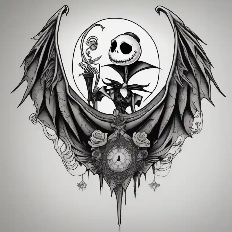 realistic style Nightmare Before Christmas Tattoo Ideas in 2025 about Nightmare before Christmas  statue with wings nightmare-before-christmas and Nightmare before Christmas  statue with wings nightmare-before-christmas