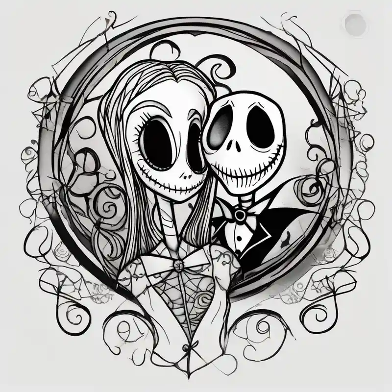 sketch style Diseños de Tatuajes de Jack Sparrow y sus Significados about Nightmare before Christmas jack and sally nightmare-before-christmas and Nightmare before Christmas jack and sally nightmare-before-christmas