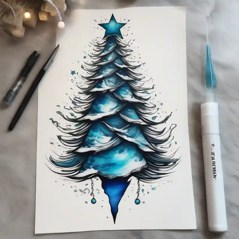 realistic style Nightmare Before Christmas Tattoo Ideas in 2025 about salt air blue water color Christmas tree nightmare-before-christmas and salt air blue water color Christmas tree nightmare-before-christmas