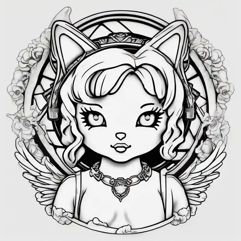 realistic style Tattoo Ninja Kitty Tattoo Ideas in 2025 about hello kitty angel with halo ninja-kitty and hello kitty angel with halo ninja-kitty