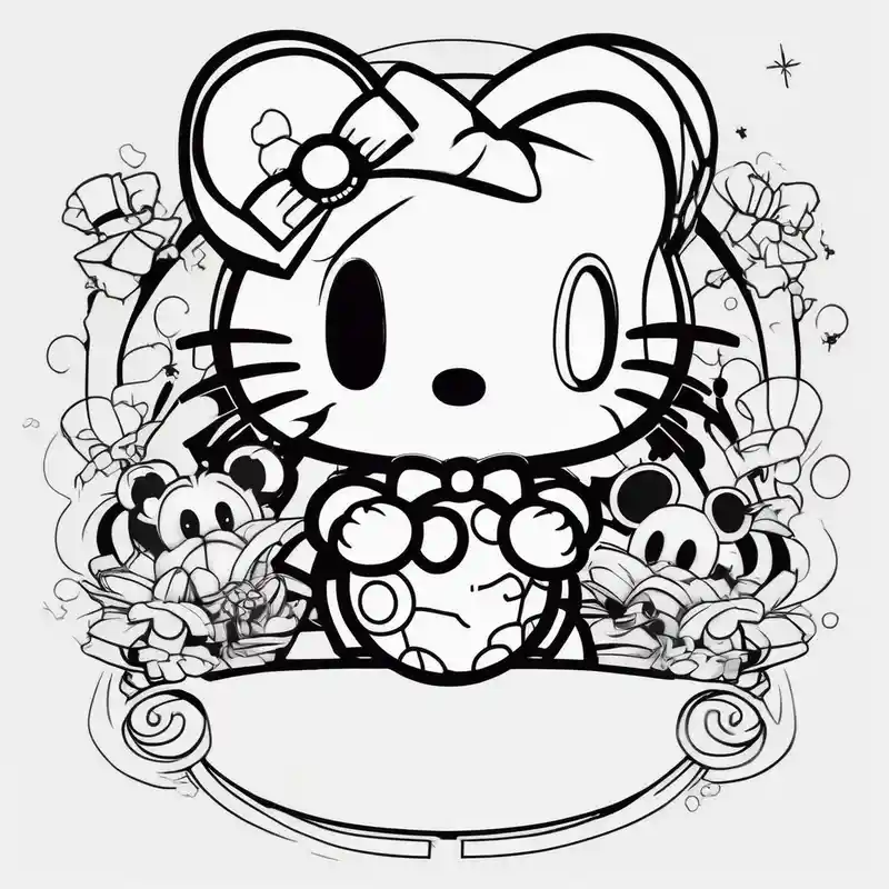 cartoon style 2025年のタトゥー忍者キティタトゥーアイデア about hello kitty with mickey mouse ninja-kitty and hello kitty with mickey mouse ninja-kitty