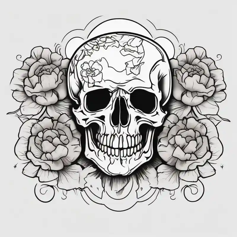 cartoon style Outside Forearm Tattoo Men Ideas in 2025 & free generation about Left forearm tattoo of sunset and carnations on the outside of the forearm and on the inside there will be marigolds and a small skull outer-forearm-for-men and Left forearm tattoo of sunset and carnations on the outside of the forearm and on the inside there will be marigolds and a small skull outer-forearm-for-men