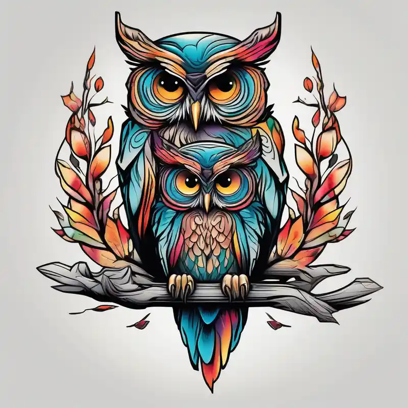 realistic style Owl Tattoo Designs in 2025 & free generation about Mom and baby owl owl-meaning and Mom and baby owl owl-meaning