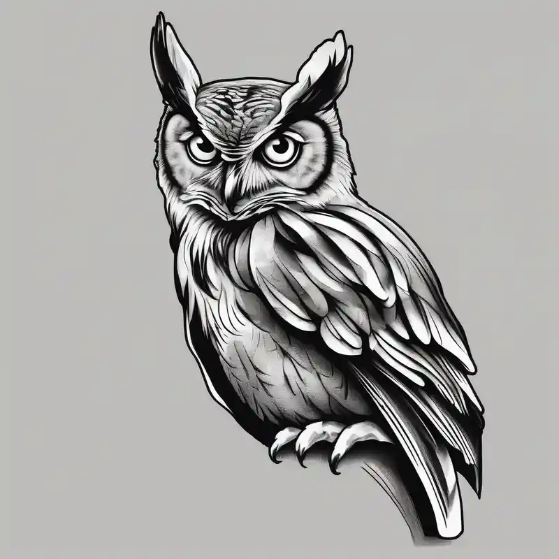 black and white style Owl Tattoo Designs in 2025 & free generation about eastern screech owl owl-meaning and eastern screech owl owl-meaning