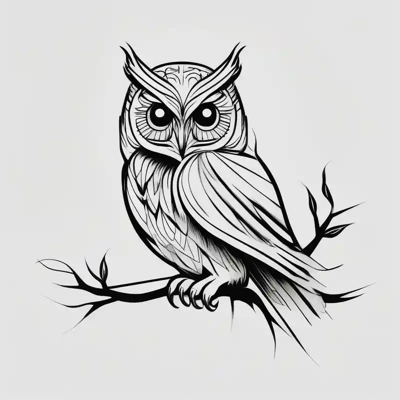 Charming Owl on a Branch