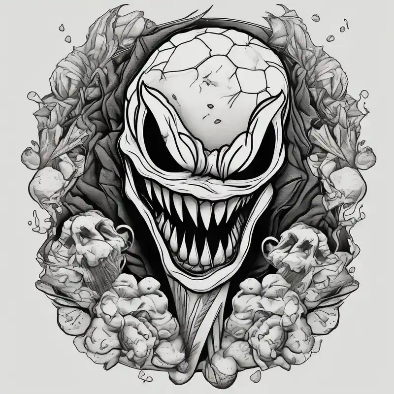 blackwork style Painless Tattoo Numbing Cream Guide about Venom eating ice cream cone painless-numbing-cream and Venom eating ice cream cone painless-numbing-cream