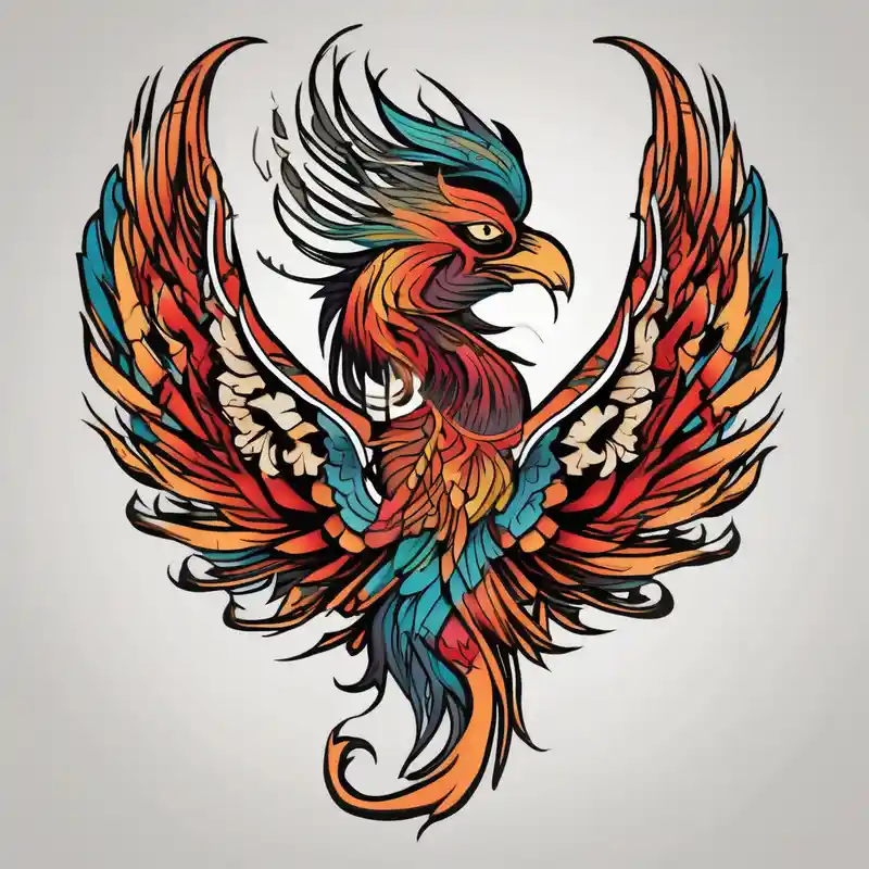 old school style 2025年のフェニックスのタトゥーのアイデアとデザイン about Colorful Phoenix phoenix-meaning and Colorful Phoenix phoenix-meaning