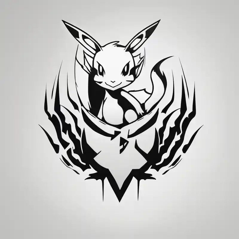 realistic style Idées de tatouages Pokémon en 2025 about A small pokemon very minimalistic and A small pokemon very minimalistic