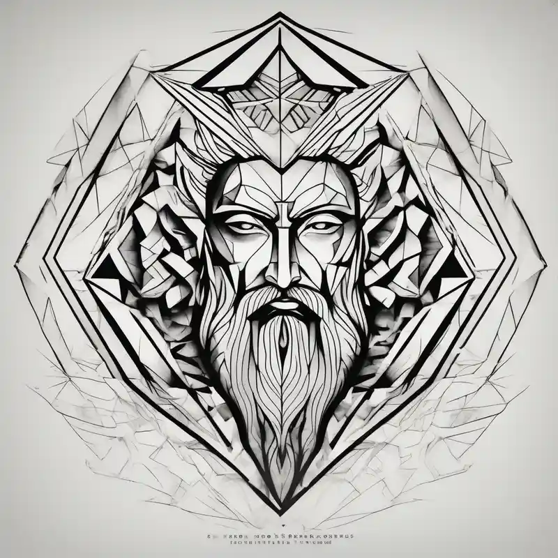 geometric style Poseidon Tattoo Ideas in 2025 about Poseidon and water