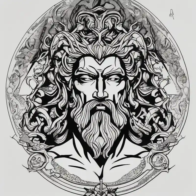 blackwork style Poseidon Tattoo Ideas in 2025 about Poseidon and Poseidon