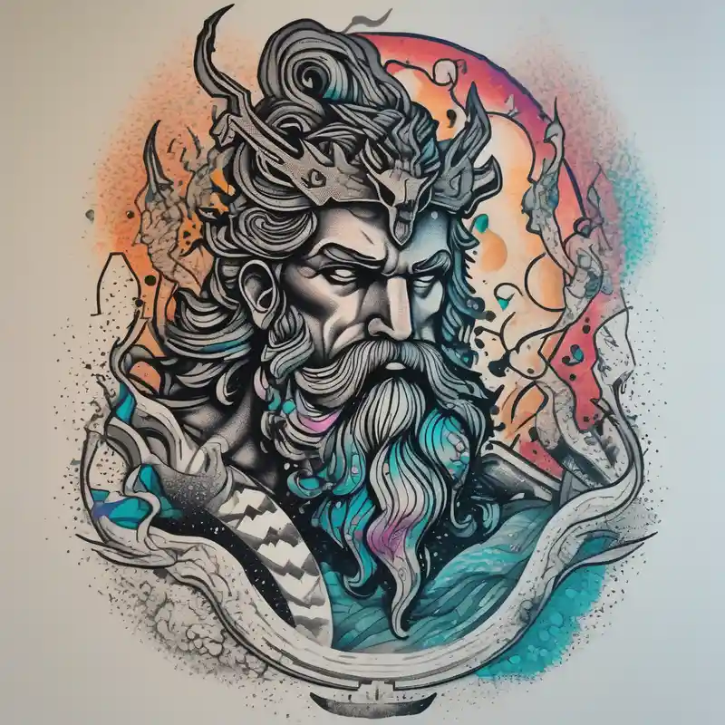 dotwork style Poseidon Tattoo Ideas in 2025 about mechanic poseidon and mechanic poseidon