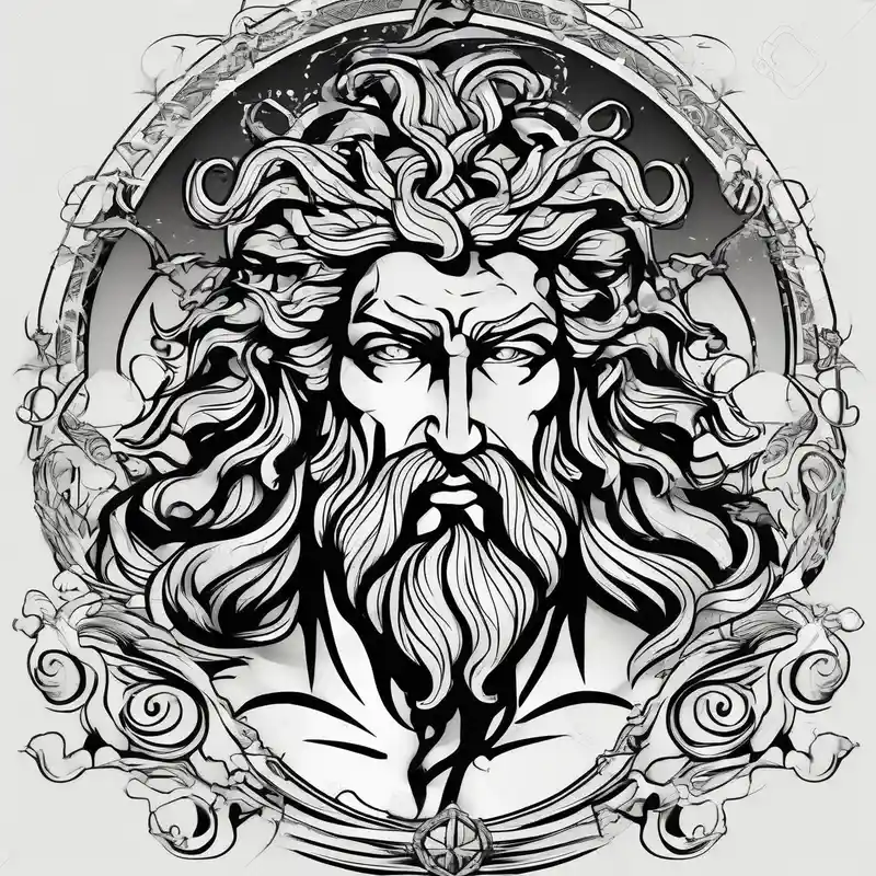 black and white style Poseidon Tattoo Ideas in 2025 about Poseidon and water