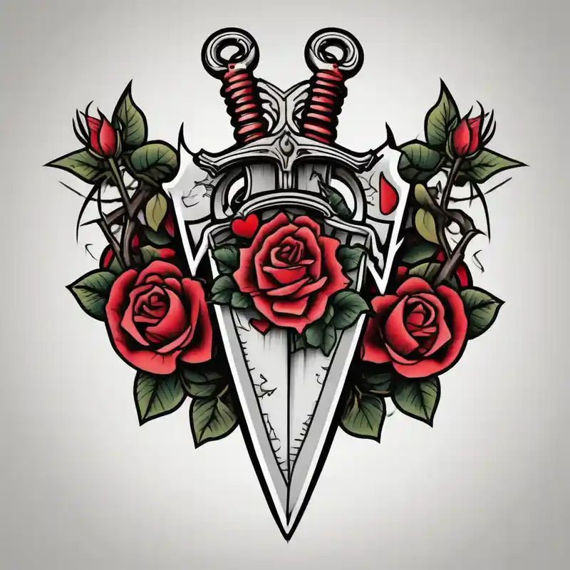 old school style Tattoo and Piercing Shop Tattoo Ideas in 2025 about dagger piercing a heart with roses and dagger piercing a heart with roses