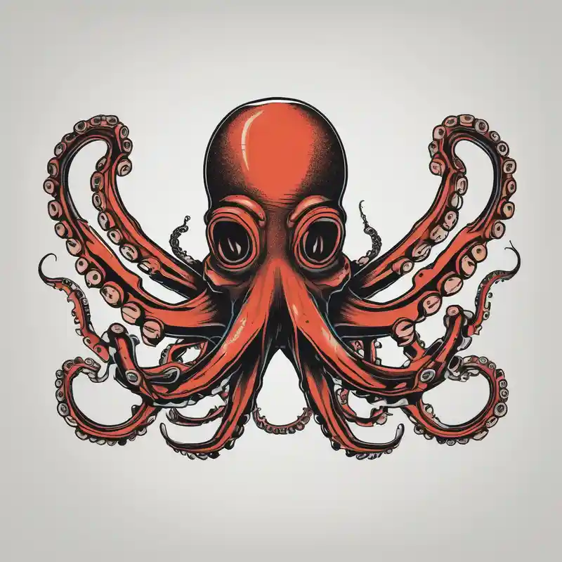 old school style Marine Corps Tattoo Regulations and Guidelines about Octopus and machine