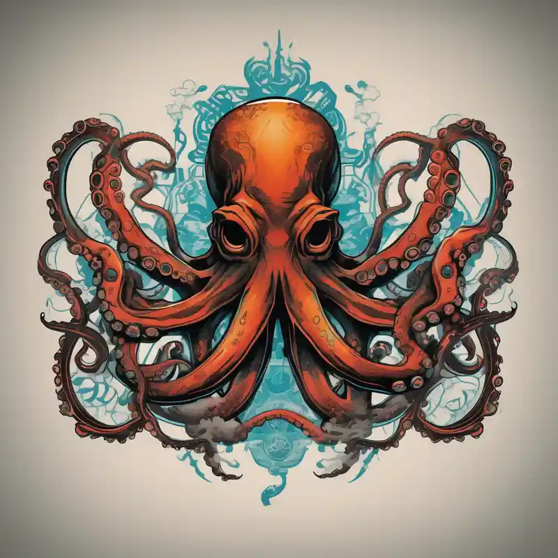 japanese style Marine Corps Tattoo Regulations and Guidelines about Octopus and machine