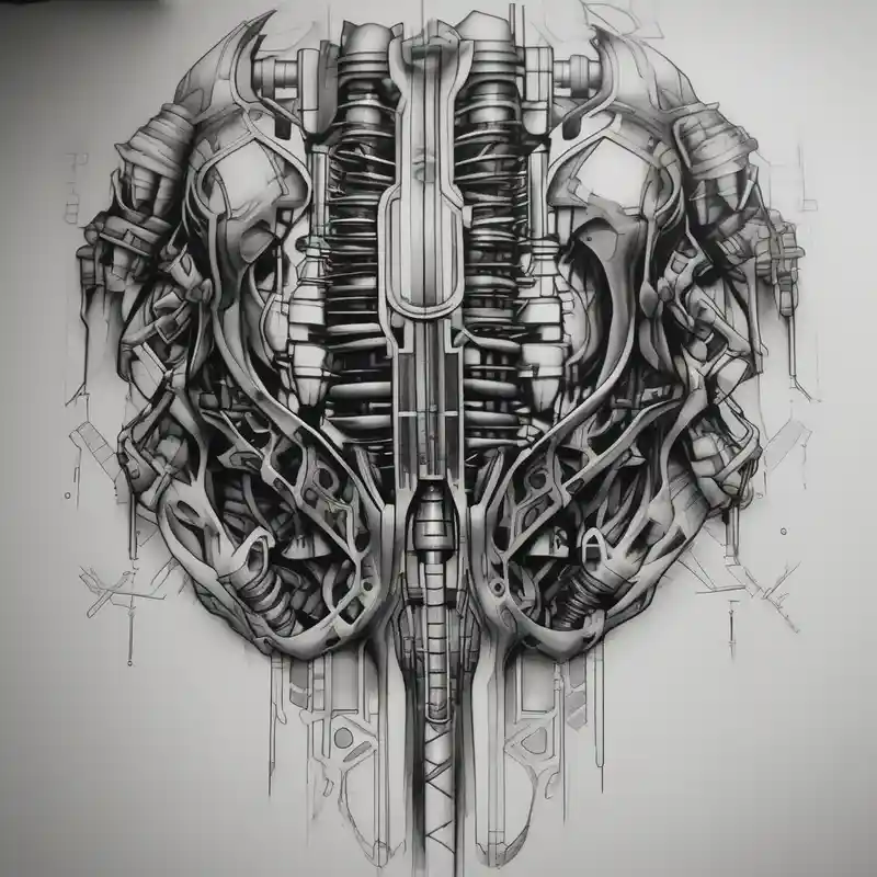 realistic style Machine à Tatouer Rotative about bionic machine architecture electronic design on ribcage rotary-machine and bionic machine architecture electronic design on ribcage rotary-machine