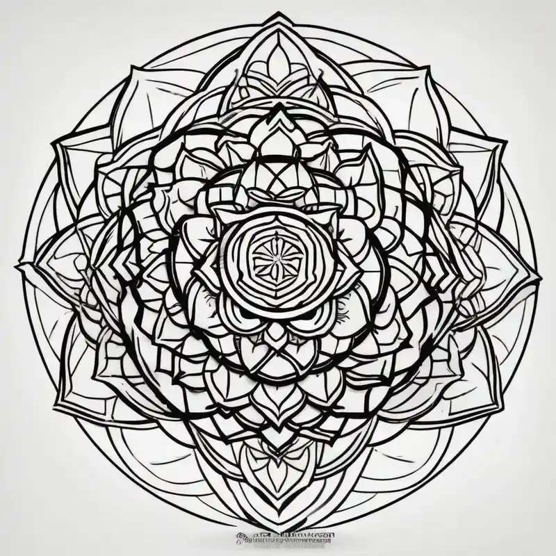 cartoon style 2025年の神聖なアートタトゥーのアイデア about mandala with sacred flower of life in the middle sacred-art and mandala with sacred flower of life in the middle sacred-art