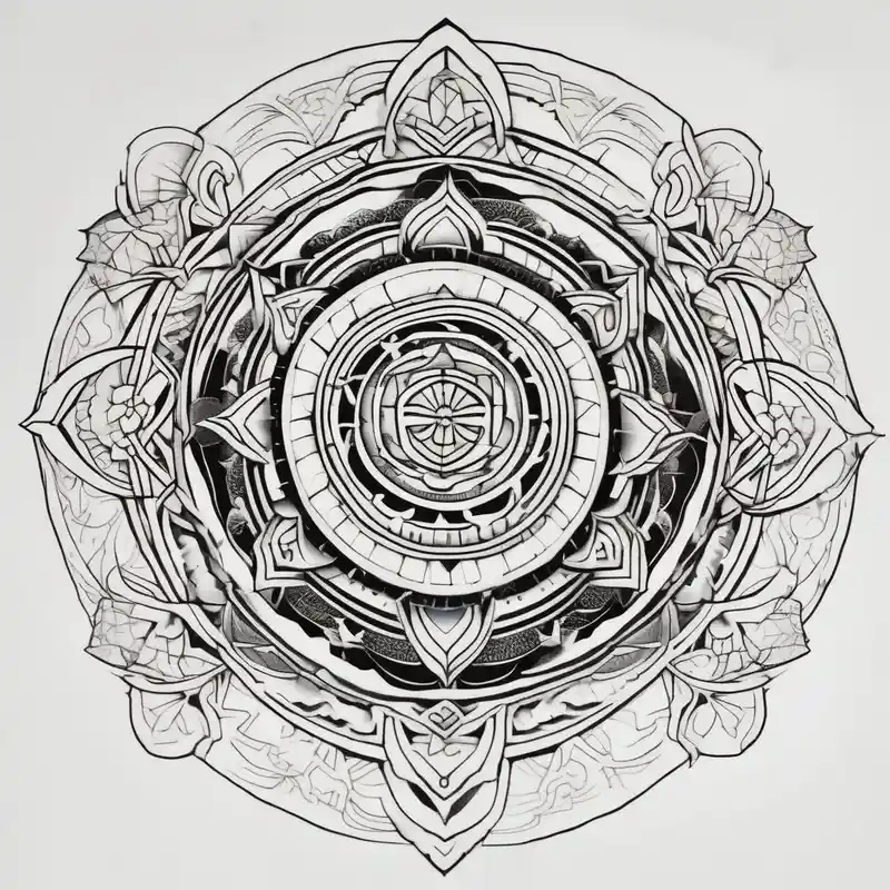 japanese style Idées de tatouages d'art sacré en 2025 about intricate mandala with sacred geometry and cosmic elements sacred-art and intricate mandala with sacred geometry and cosmic elements sacred-art