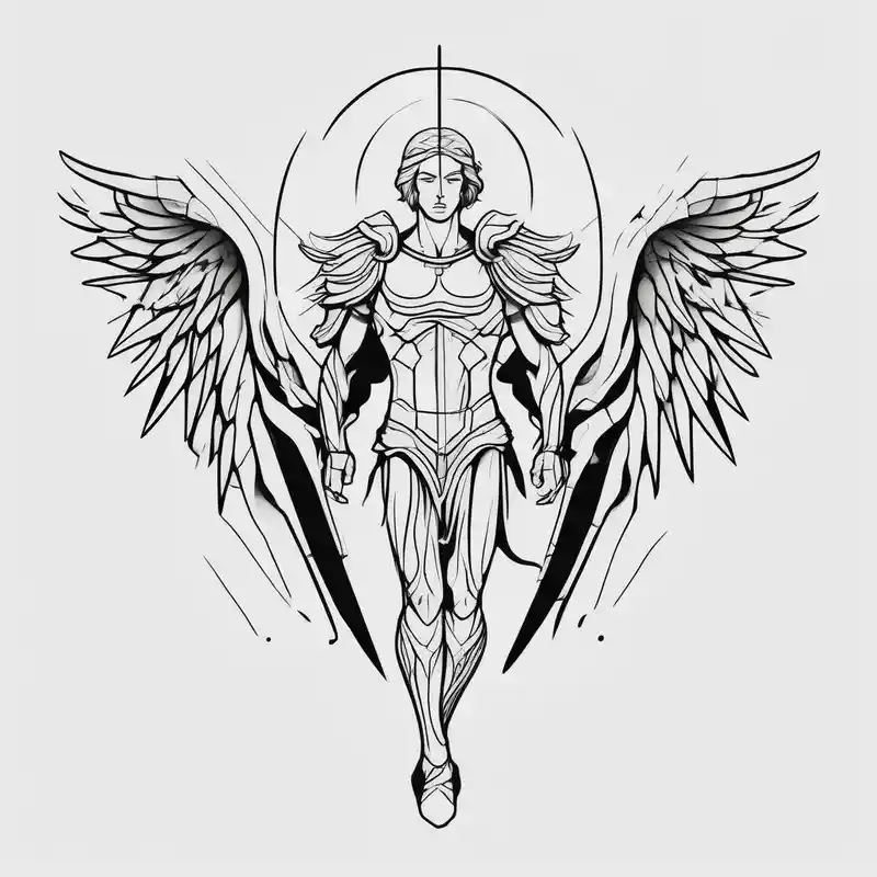 minimalist style Idées de tatouages de Saint Michel en 2025 about Holy Archangel and Biblical