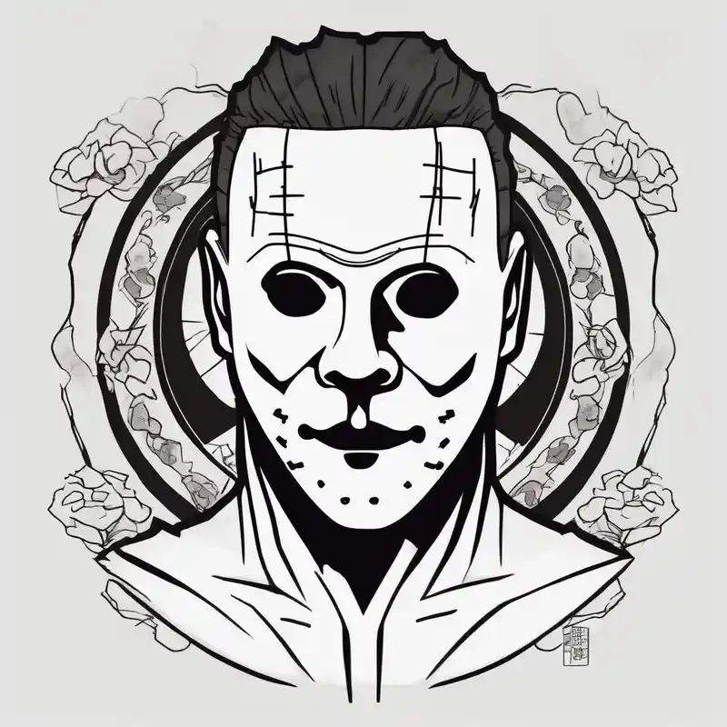 japanese style Idées de tatouages de Saint Michel en 2025 about Michael Myers minimalist tattoo saint-michael and Michael Myers minimalist tattoo saint-michael