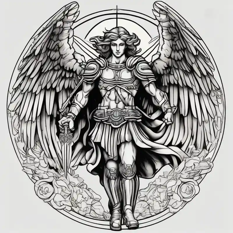 old school style Ideas para tatuajes bíblicos en 2025 & Generar gratis about Holy Archangel and Biblical