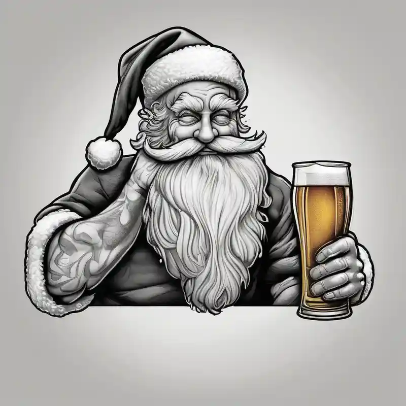 realistic style Idées de tatouage Santa Muerte en 2025 about SANTA DRINKING A LARGE PINT OF BEER santa-muerte and SANTA DRINKING A LARGE PINT OF BEER santa-muerte