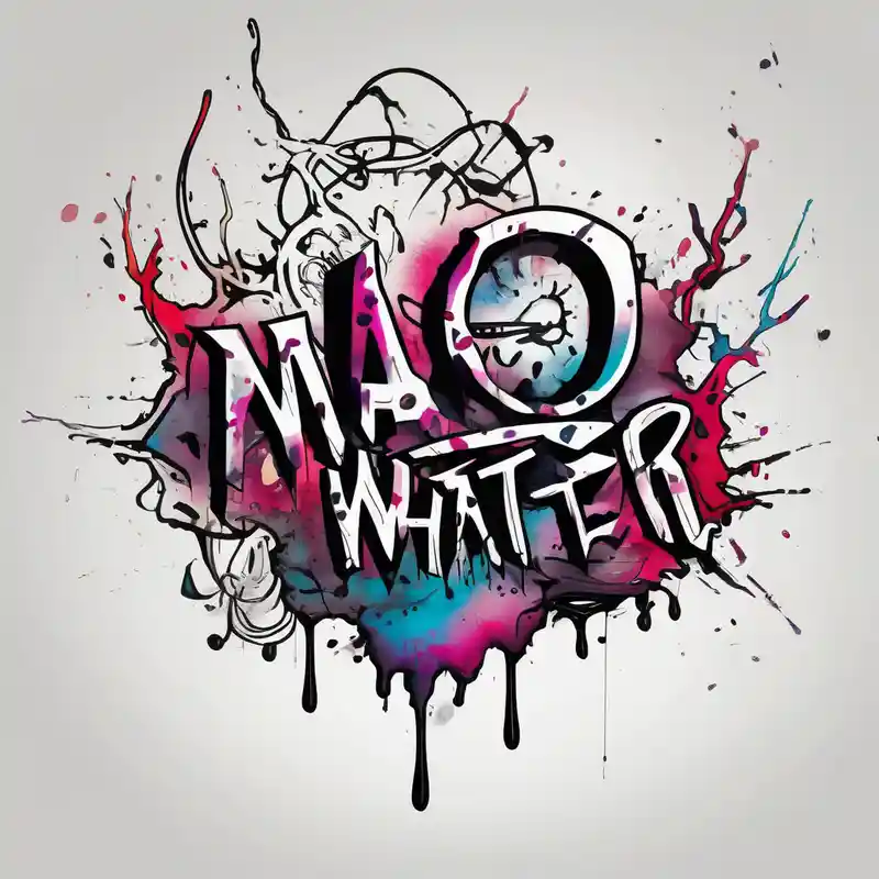 watercolor style Designs et Styles de Tatouages Écriture about “No Matter What” script and “No Matter What” script