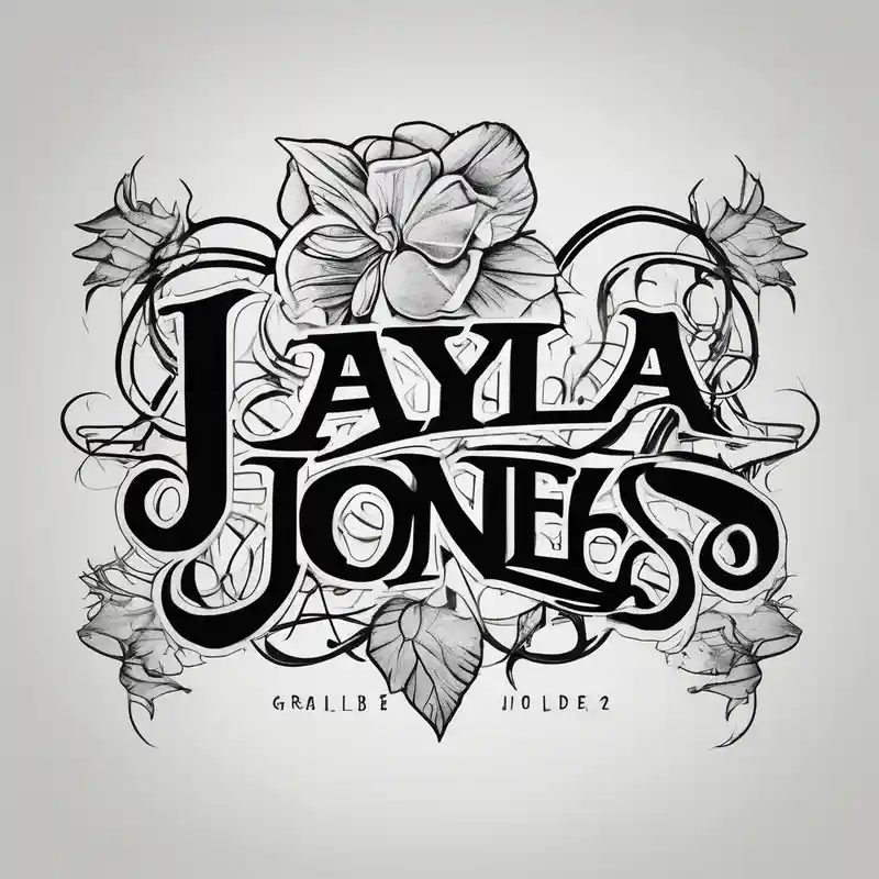 black and white style Script Tattoo Designs and Styles about Script font 
Layla Jones and Script font 
Layla Jones