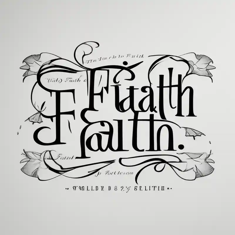 dotwork style Script Tattoo Designs and Styles about “walk by faith and not by sight” with an elegant script font. Integrate a subtle stairwell wrapping around the quote. This design captures the essence of the journey guided by faith.