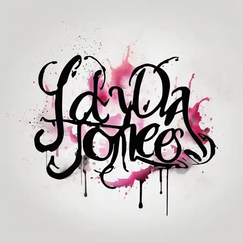 watercolor style スクリプトタトゥーデザインとスタイル about Script font 
Layla Jones and Script font 
Layla Jones