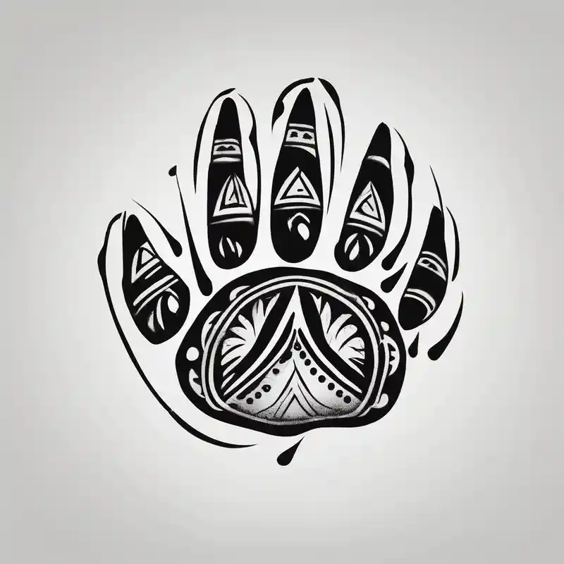 blackwork style Simple Tattoos for Men Tattoo Ideas in 2025 about simple bear paw tattoo in a cave painting-like style simple-for-men and simple bear paw tattoo in a cave painting-like style simple-for-men