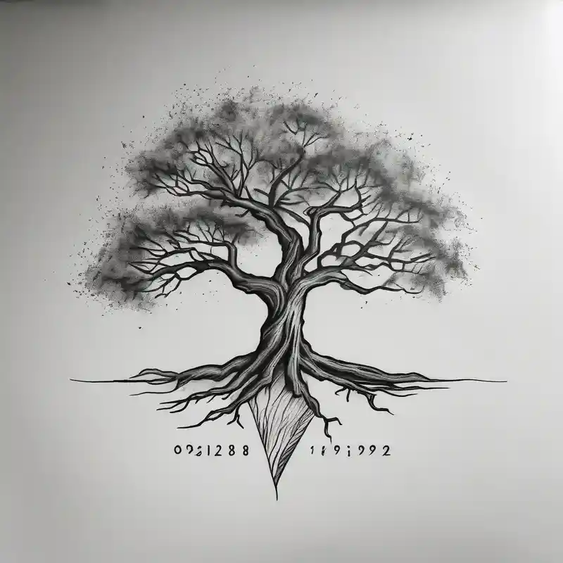 realistic style Guía 2025 de simbolismo y significados culturales del tatuaje de árbol about simple windy tree tattoo linework stencil with date 02.18.1998 simple-for-men and simple windy tree tattoo linework stencil with date 02.18.1998 simple-for-men