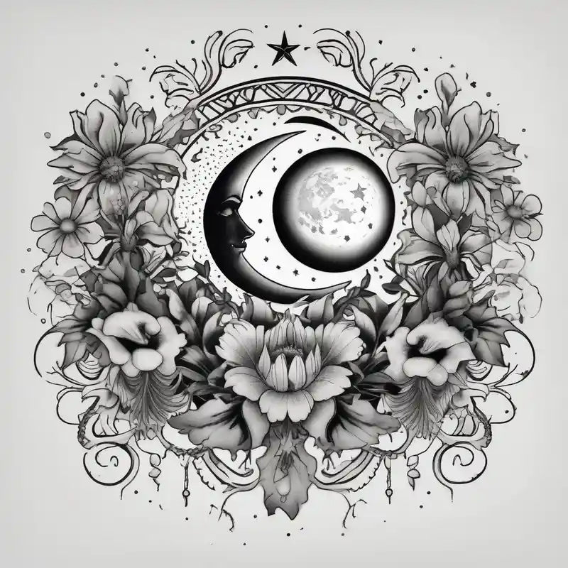 dotwork style Star Tattoo Ideas and Designs in 2024 about stars and moon

old school vintage simple traditional design with vintage flowers surrounding it bold color simple simple-for-men and stars and moon

old school vintage simple traditional design with vintage flowers surrounding it bold color simple simple-for-men