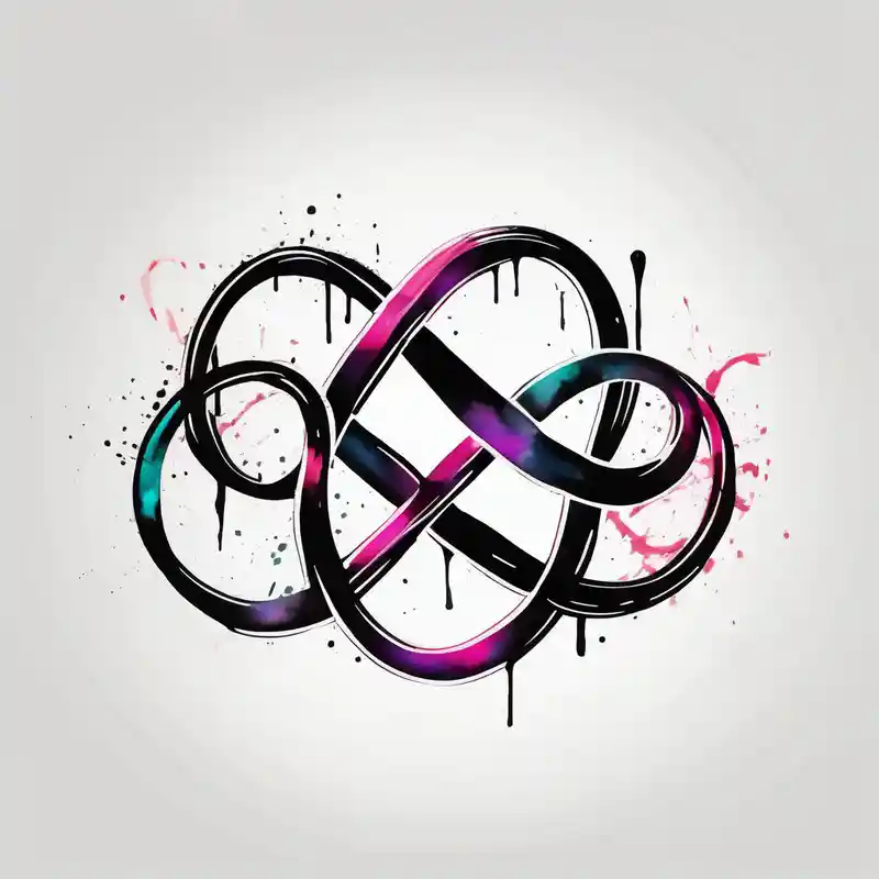 watercolor style Infinity Tattoo Ideas and Designs in 2025 & free generation about simple yet unique infinity symbol with the words "EVEN IF" simple-for-men and simple yet unique infinity symbol with the words "EVEN IF" simple-for-men