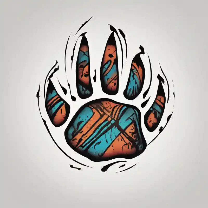 surreal style Tatouages simples pour hommes : idées de tatouages en 2025 about simple bear paw tattoo in a cave painting-like style simple-for-men and simple bear paw tattoo in a cave painting-like style simple-for-men