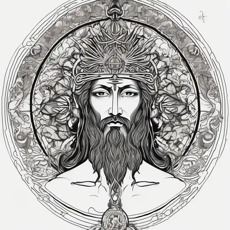 japanese style Sister Tattoo with Tree Ideas in 2024 about flat stern byzantine Christ with all-demanding eyes with a halo made of peacock feathers and pecan trees sister-tree and flat stern byzantine Christ with all-demanding eyes with a halo made of peacock feathers and pecan trees sister-tree