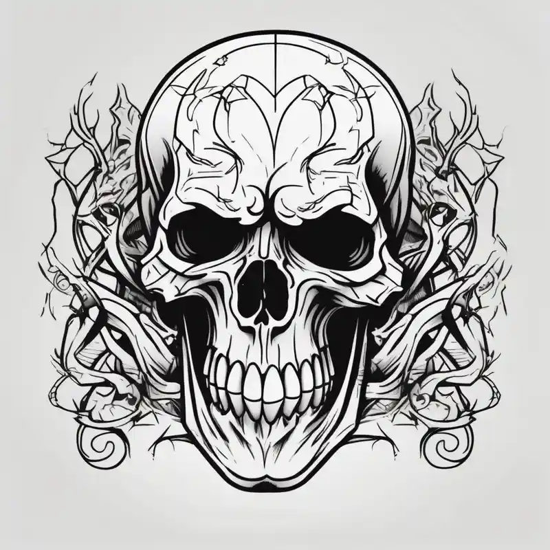 cartoon style Skull Tattoo Ideas and Designs about Detailed Skull skull-designs and Detailed Skull skull-designs