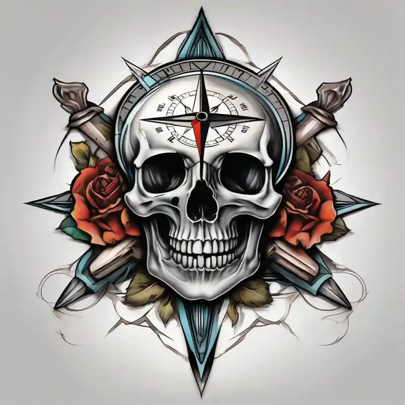 realistic style Skull Tattoo Ideas and Designs in 2024 about Hour glass skull compass skull-ideas and Hour glass skull compass skull-ideas