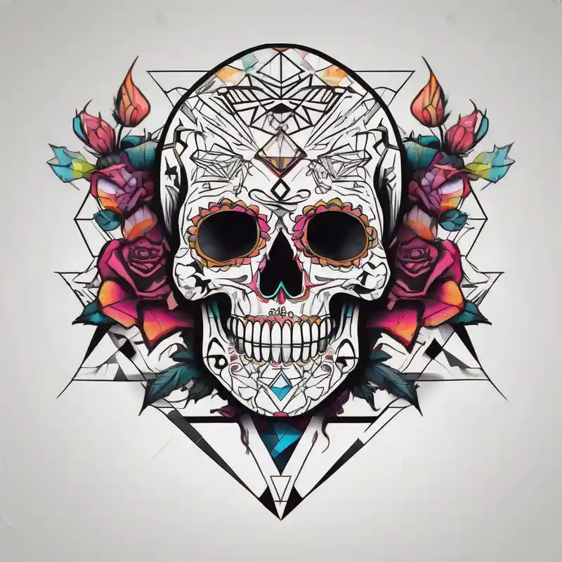 geometric style Skull Tattoo Ideas and Designs in 2024 about Manly sugar skull with bones skull-ideas and Manly sugar skull with bones skull-ideas