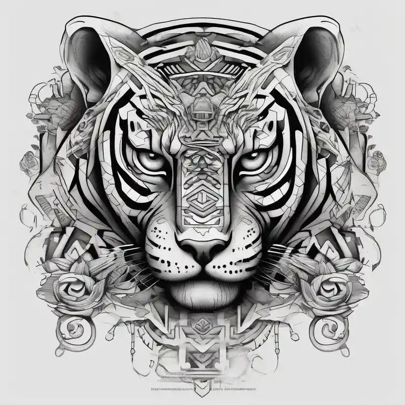 surreal style Tiger Tattoo Ideas and Designs in 2024 about Aztec tiger and skull tattoo skull-ideas and Aztec tiger and skull tattoo skull-ideas