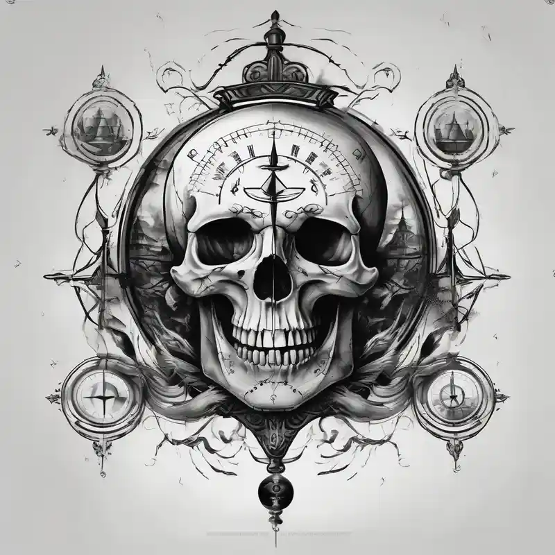 surreal style Skull Tattoo Ideas and Designs in 2024 about Hour glass skull compass skull-ideas and Hour glass skull compass skull-ideas