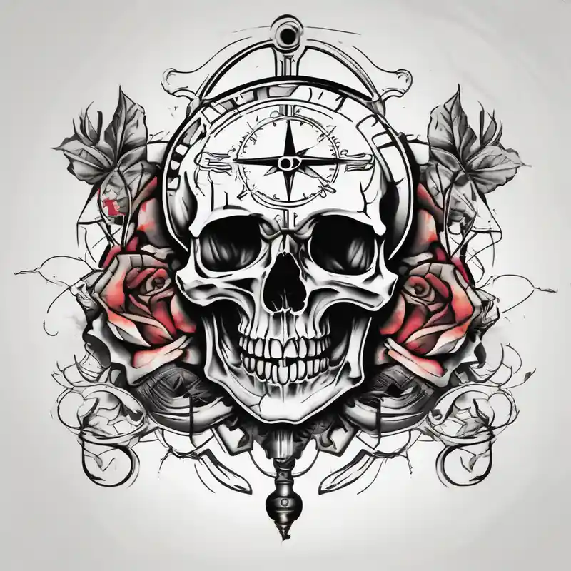 sketch style Skull Tattoo Ideas and Designs in 2024 about Skull and hourglass