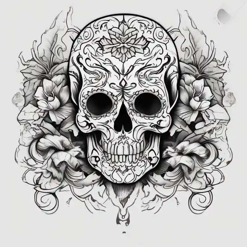 japanese style Skull Tattoo Ideas and Designs in 2024 about Manly sugar skull with bones skull-ideas and Manly sugar skull with bones skull-ideas