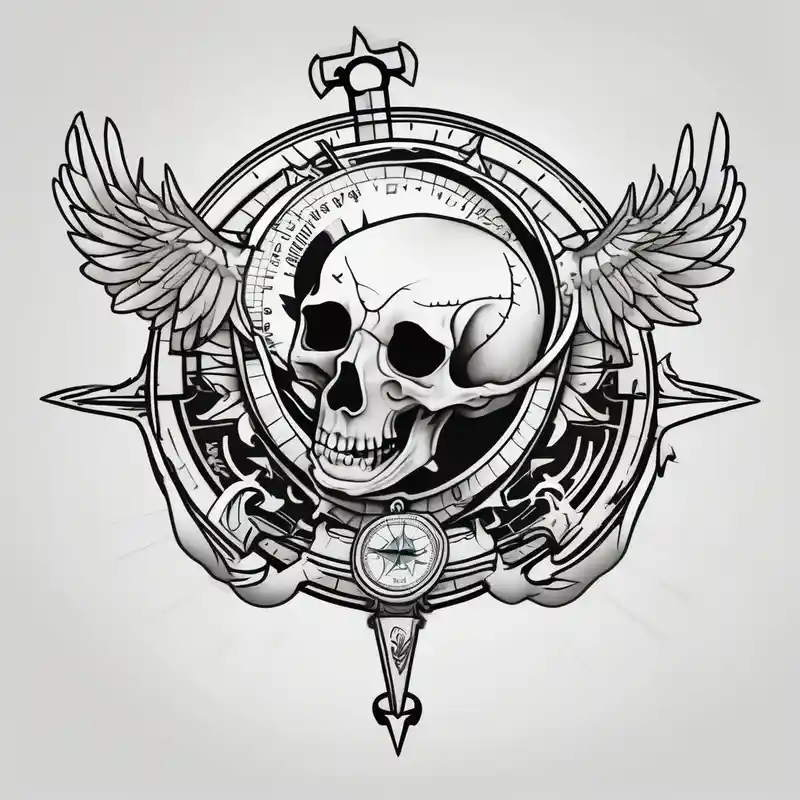 cartoon style Compass Tattoo Designs and Meanings about Dove skull compass skull-ideas and Dove skull compass skull-ideas