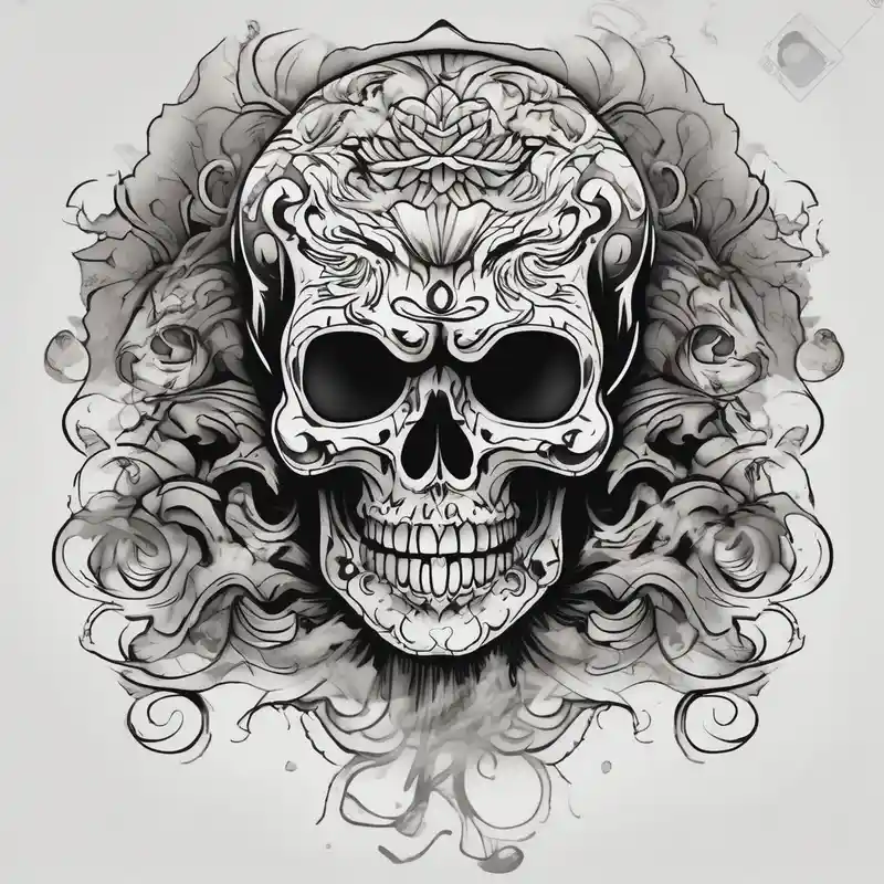 japanese style Black Lotus Tattoo Designs in 2024 about Mexican skull with smoke coming out of the bottom orange and black skull-ideas and Mexican skull with smoke coming out of the bottom orange and black skull-ideas