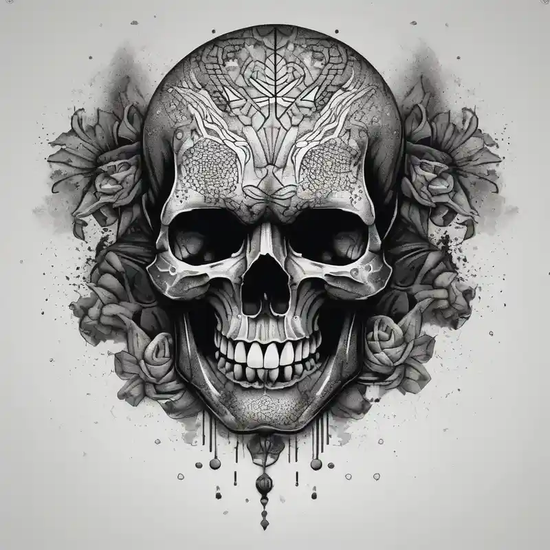 dotwork style Skull Tattoo Ideas and Designs in 2024 about Mysterious Skull skull-ideas and Mysterious Skull skull-ideas