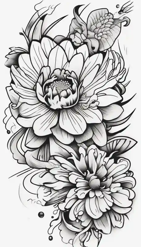 cartoon style Sleeve Tattoo Ideas in 2025 & free generation about traditional Japanese flowers sleeve sleeve-ideas and traditional Japanese flowers sleeve sleeve-ideas