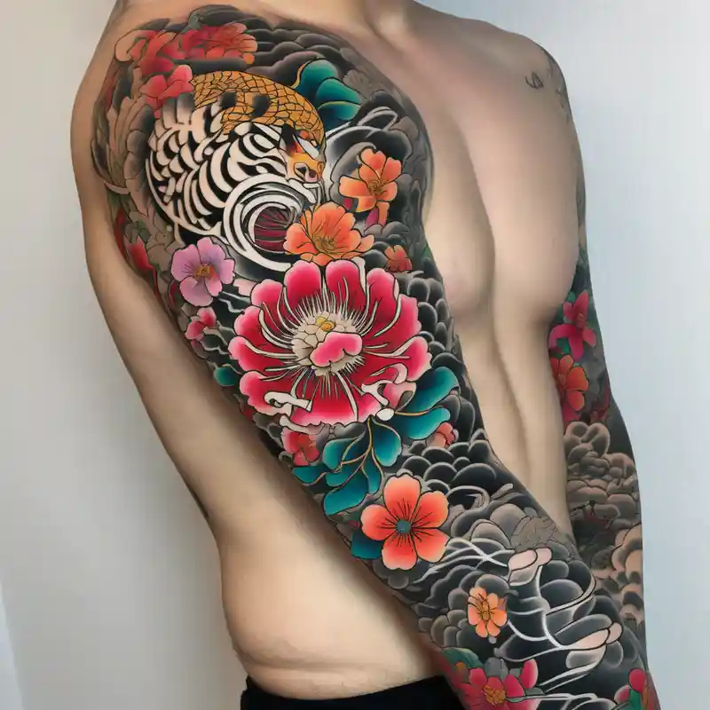 japanese style Sleeve Tattoo Ideas in 2025 & free generation about traditional Japanese flowers sleeve sleeve-ideas and traditional Japanese flowers sleeve sleeve-ideas