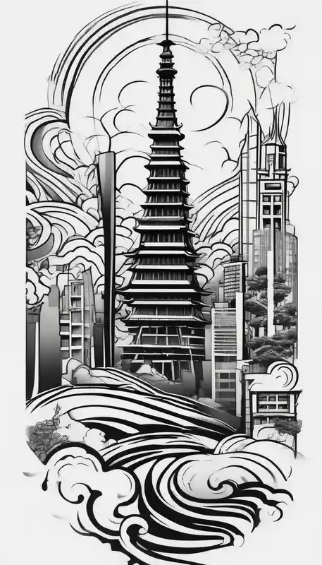 japanese style Sleeve Tattoo Ideas and Designs in 2025 & free generation about Barcelona skyline leg sleeve sleeve-ideas and Barcelona skyline leg sleeve sleeve-ideas