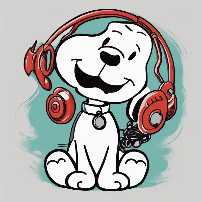 cartoon style Snoopy Tattoo Ideas in 2025 about happy snoopy side profile calling on a dial telephone and happy snoopy side profile calling on a dial telephone